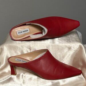Nanette Red Leather Mules